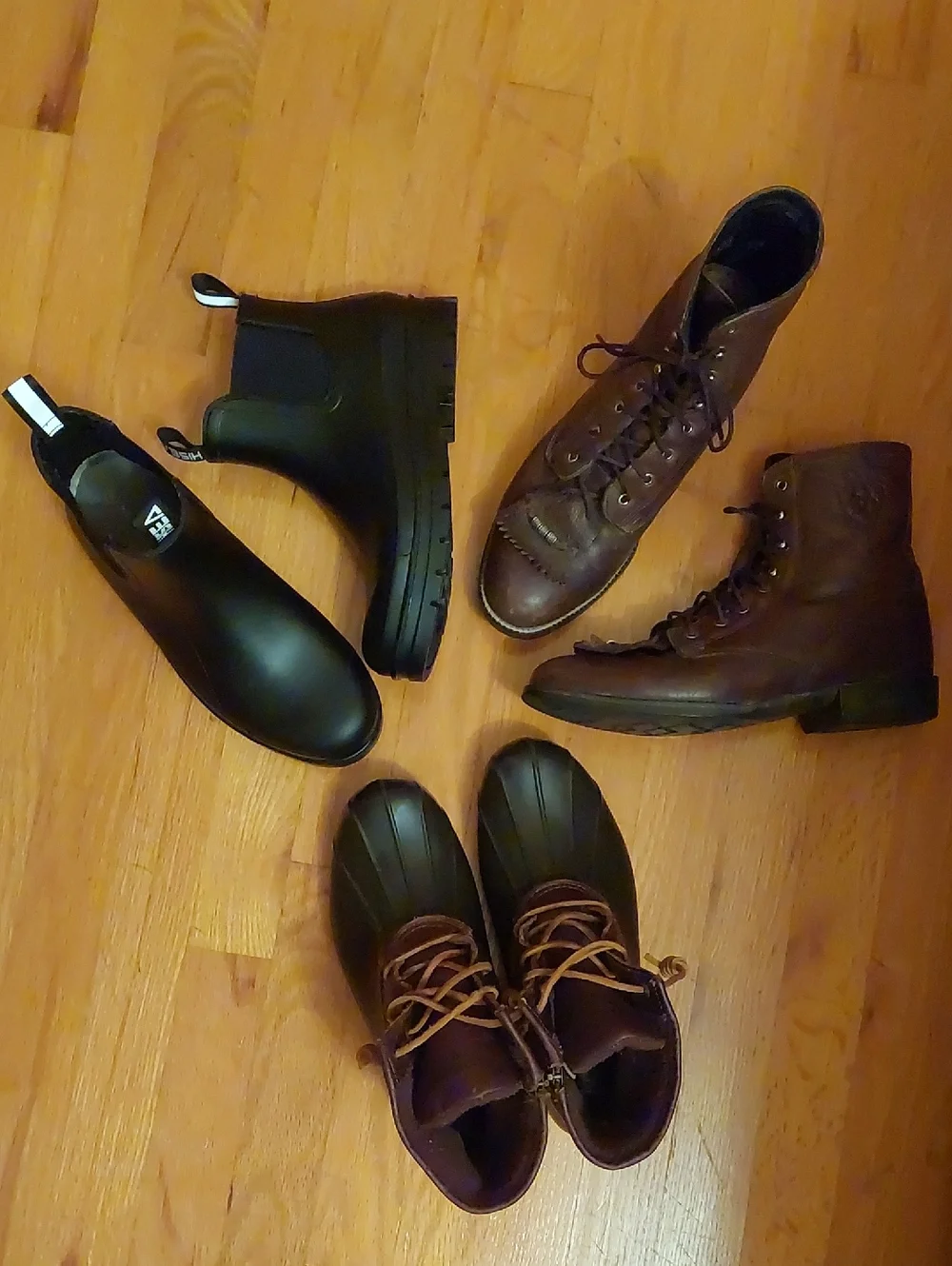 Bundle Ariat Heritage Lacer Boots & Waterproof Sperry & Hisea Rain Boots 8 - Picture 1 of 16